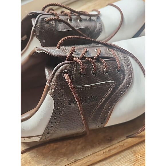 FootJoy Golf Shoes Men\'s Size 13 Medium Stock #45500 white & Brown main image 4